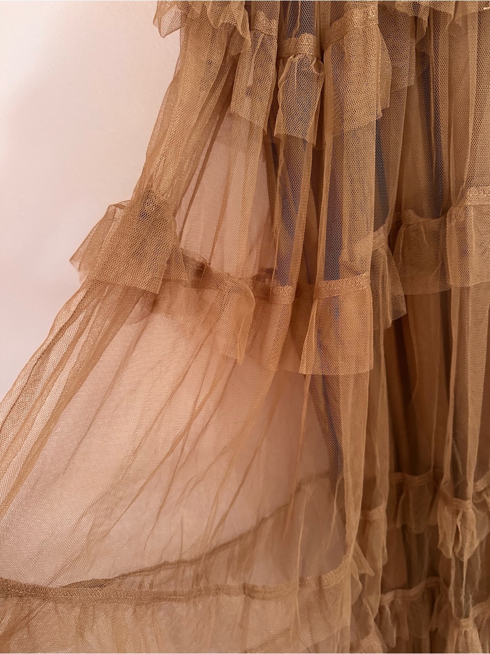 Baltic Born Brown Layered Tulle Midi Dress - Picture 2 of 3